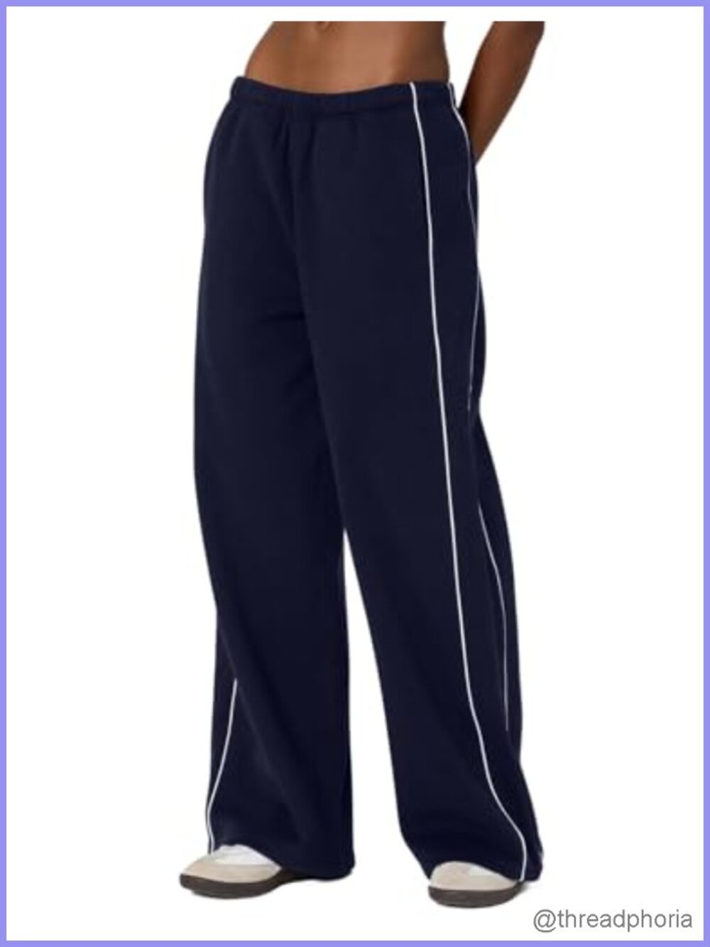 Fleece Lined Wide Leg Sweatpants Winter Thermal Baggy Straight with Pockets